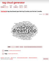 A screenshot of tagcloud.rainosullivan.com